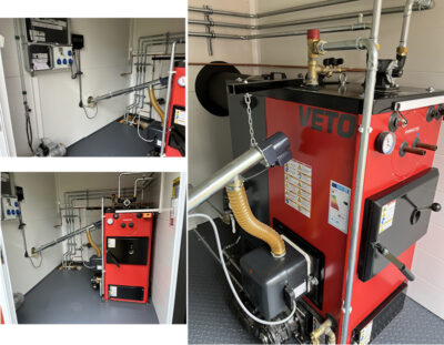 Vetopanna 30 kW, pelletsbrännare Revo
